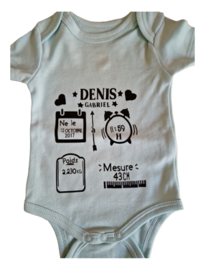 Première Body Bébé Personnalisé